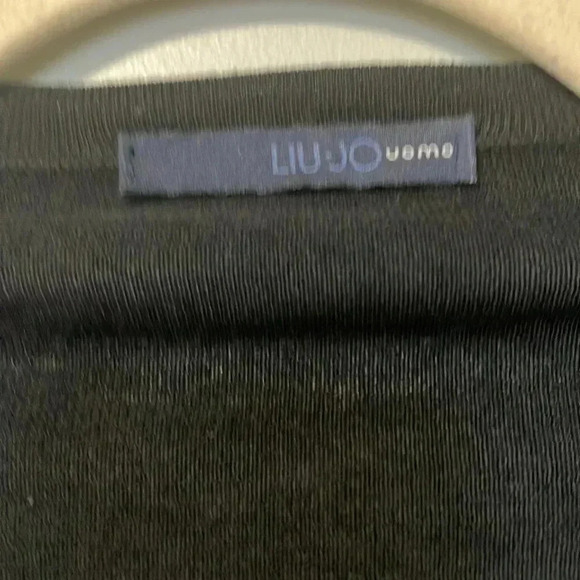 Liu Jo uomo viscose lyocell silk blend  black v neck sweater - Picture 2 of 6